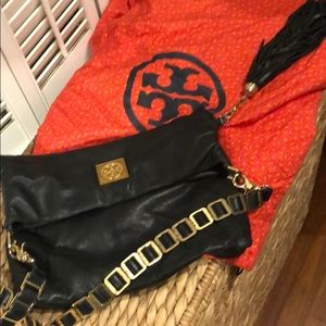 Tory Burch Black Leather Louisa Convertible Bag